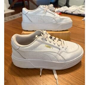 PUMA Karmen Rebelle White Gold Platform Sneakers Women's 9.5
